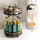 Spice Rack Organizer 360 Rotation Non-Skid Jar Can Storage Tray