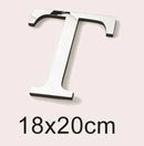 3D Silver English Letters Wall Stickers Acrylic Mirror Home Decor