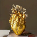 Simulation Heart Shape Resin Vase For Home Study Office Decor