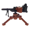 WWII Military Building Blocks Toy Soldier Figure With Heavy Machine Gun
