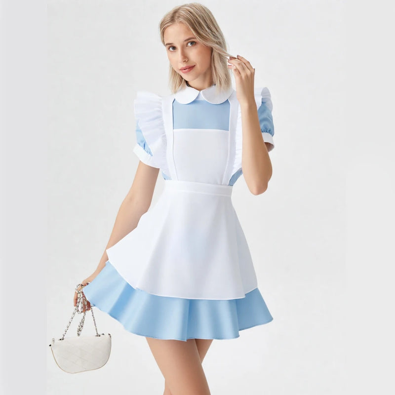 Lolita Maid Cosplay Costume Alice Wonderland Carnival Party Dress