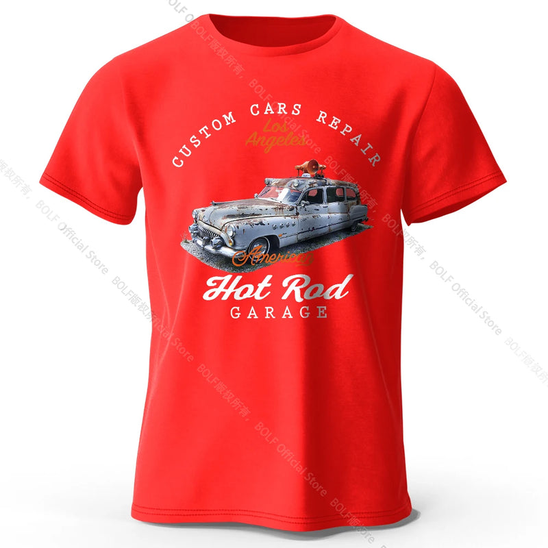 Custom Car Club T-Shirt Embossed Logo 100% Cotton Unisex Tee