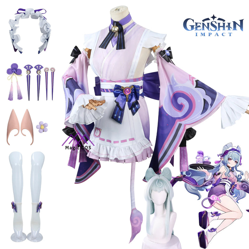 Genshin Impact Yumemizuki Mizuki Cosplay Costume Anime Dress Wig