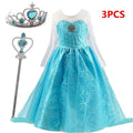 Girls Elsa Costume Frozen Princess Dress Snow Queen Party Gown