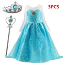 Girls Elsa Costume Frozen Princess Dress Snow Queen Party Gown