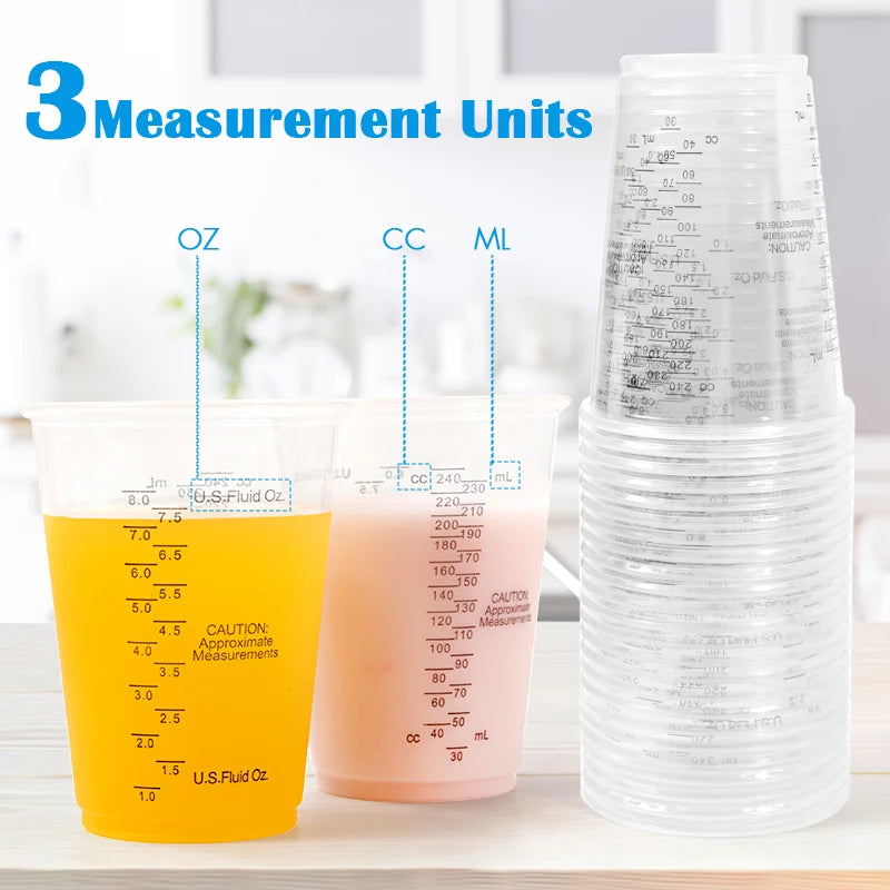 FAIS 10oz Disposable Measuring Cups With Stirring Sticks For Resin Mixing