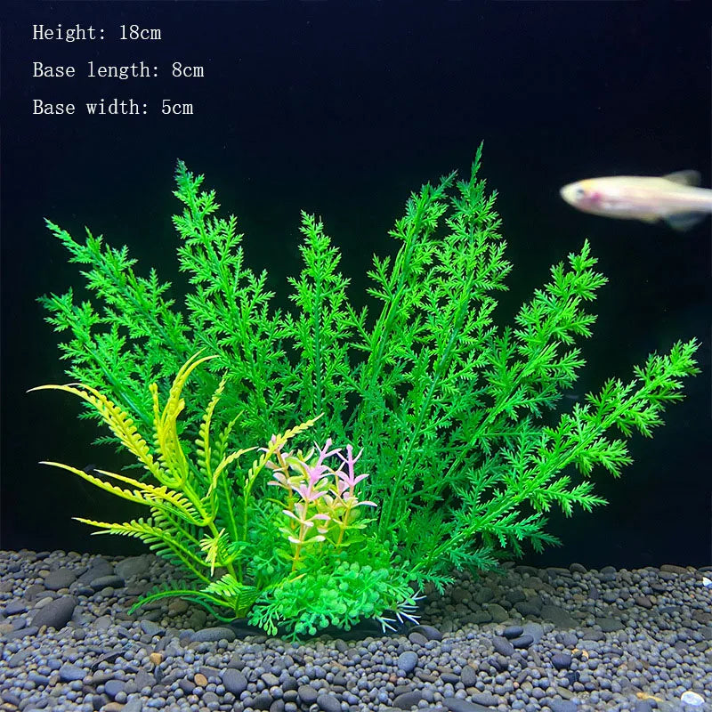 Artificial Aquarium Plants Green Plastic Underwater Fish Tank Decor