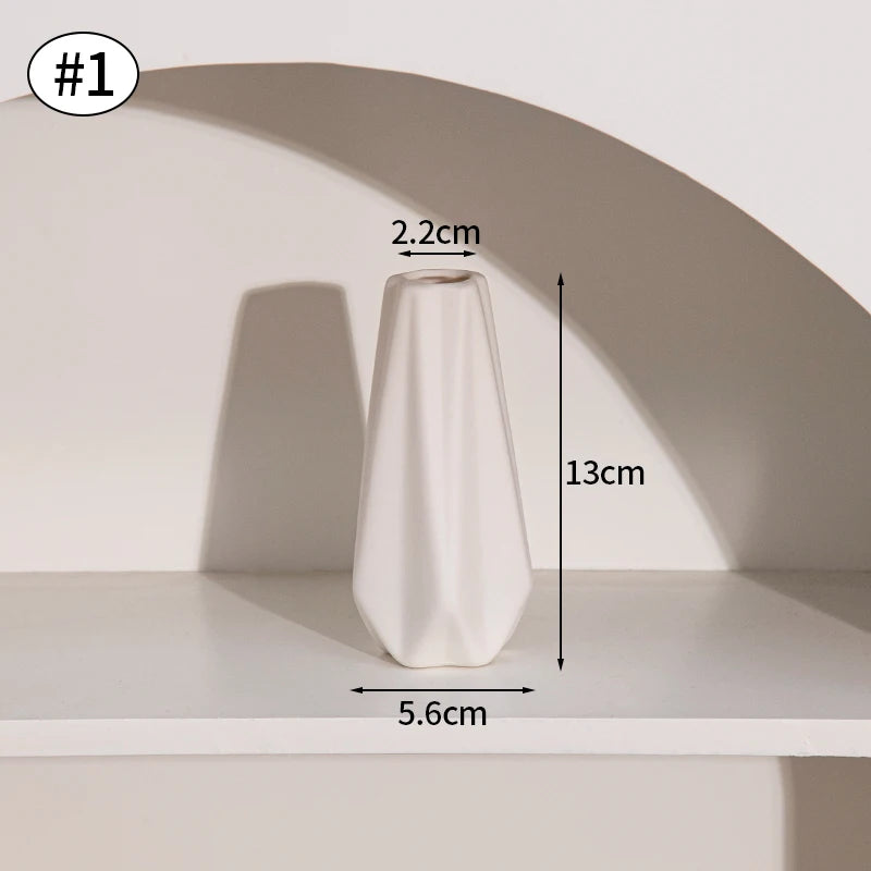 INS Ceramic Vase White Nordic Decorative Flower Pot For Home Decor