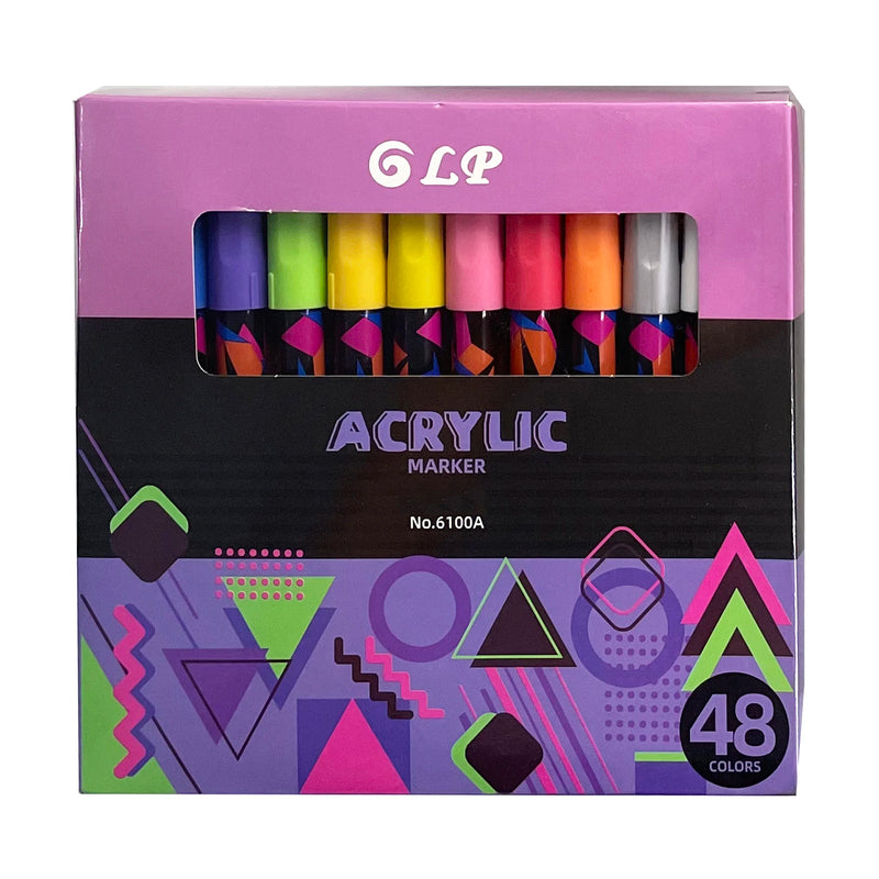 12-60 Colors Acrylic Paint Markers Pen 1-2mm Valve For Painting