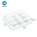 Clear Plastic Drawer Organizer With 7 Compartments For Kitchen And Office