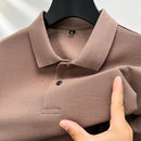 Men's Polo Shirt Cotton Casual Short Sleeve Solid Color Lapel Tee