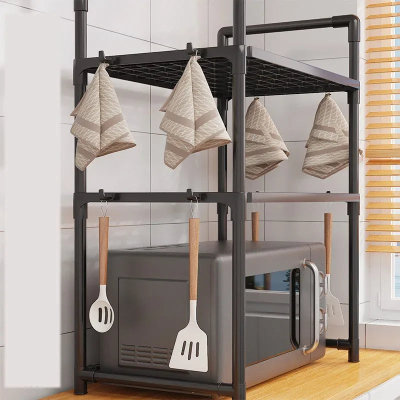 Multi-functional Double Kitchen Microwave Rack Oven Seasoning Storage Rack