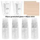 FAIS 10oz Disposable Measuring Cups With Stirring Sticks For Resin Mixing