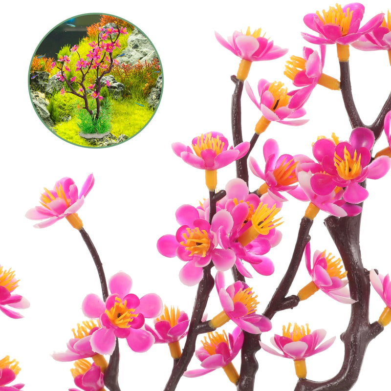Aquarium Plum Blossom Decor Realistic Fake Underwater Plant Accessory