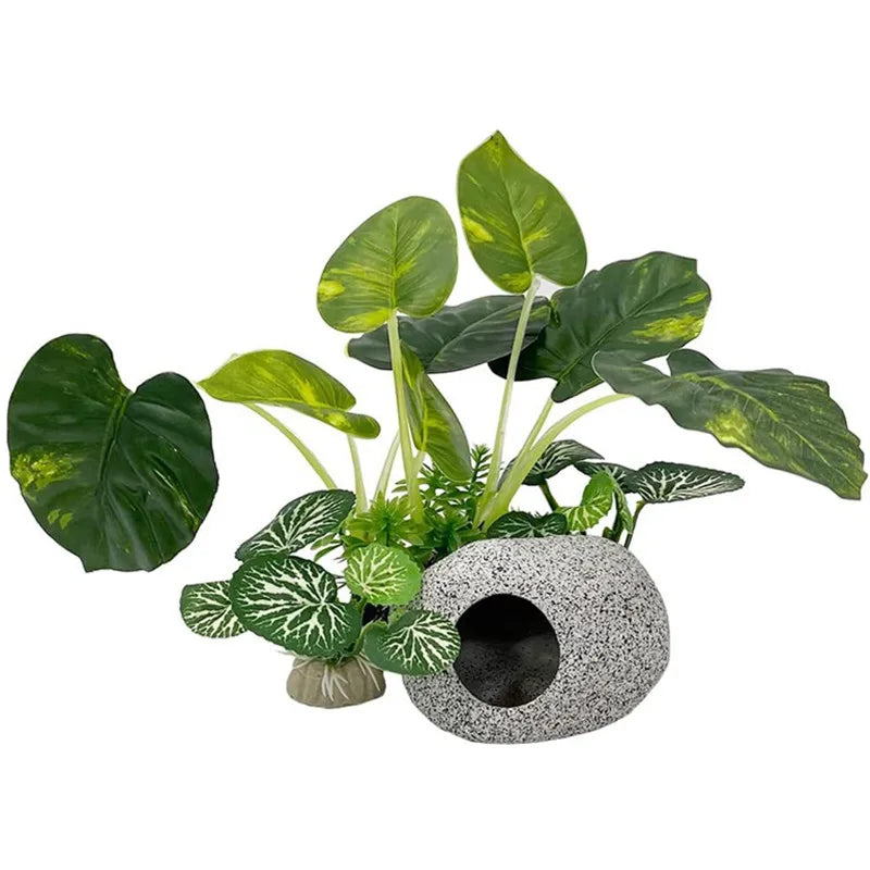 Aquarium Ornaments Plastic Simulation Plants Trees Rocks Fish Tank Decor