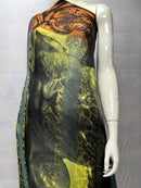 Silk Chiffon Fabric Soft Printed Tulle Lace For Sewing Dresses 3.5 Meters