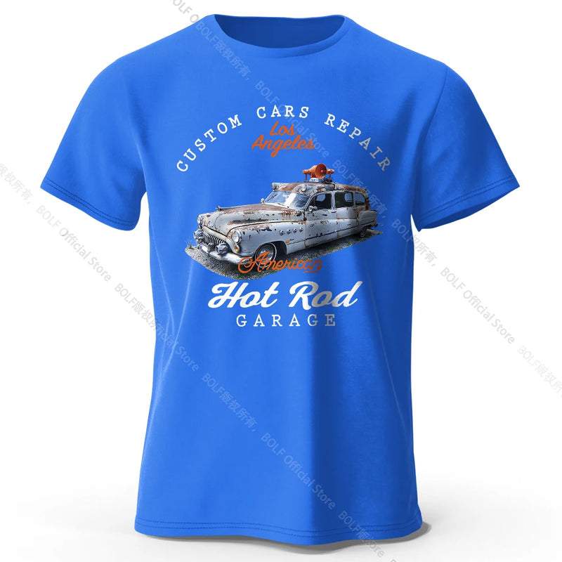 Custom Car Club T-Shirt Embossed Logo 100% Cotton Unisex Tee
