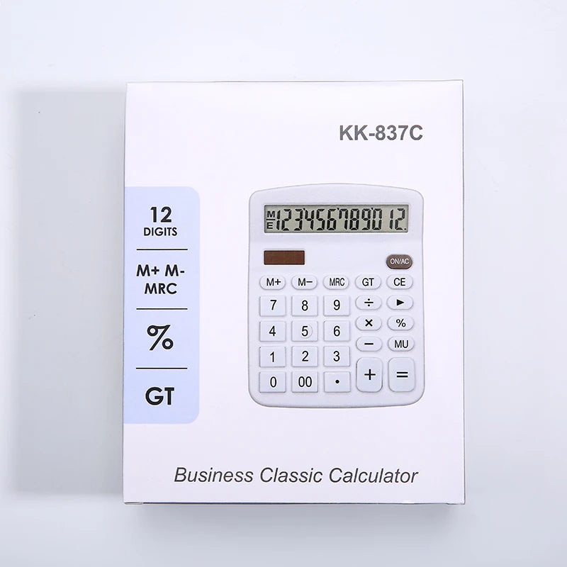 Solar Calculator Dual Power 12 Digit Electronic Office School Tool