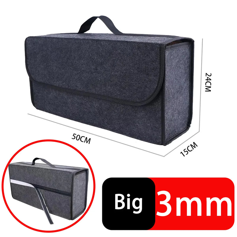 Car Trunk Organizer Foldable Felt Storage Box Portable Vehicle Container