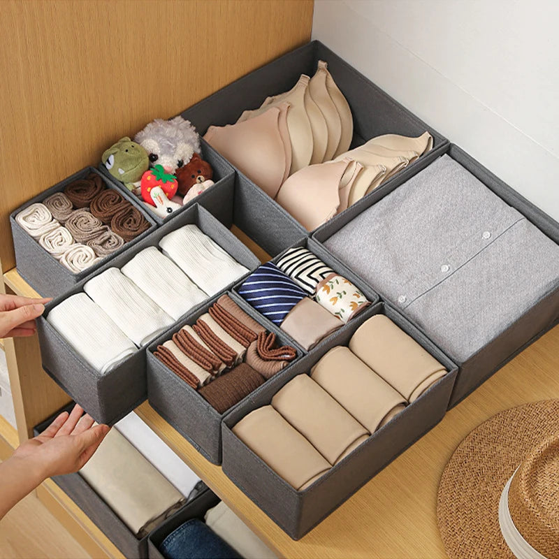 Fabric Underwear Storage Box Organizer For Socks Ties And Closet