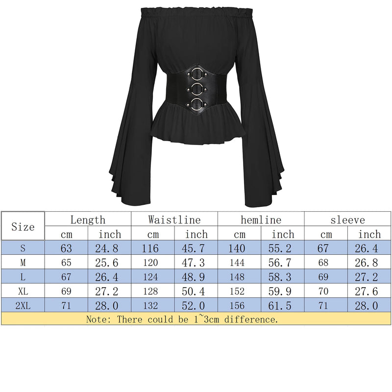 Boho Blouse Renaissance Peasant Off Shoulder Medieval Corset Top
