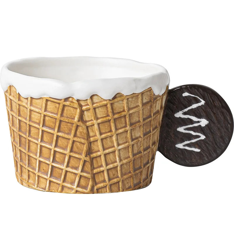 Creative Ceramic Mug Cookie Design Tea Coffee Cup Set