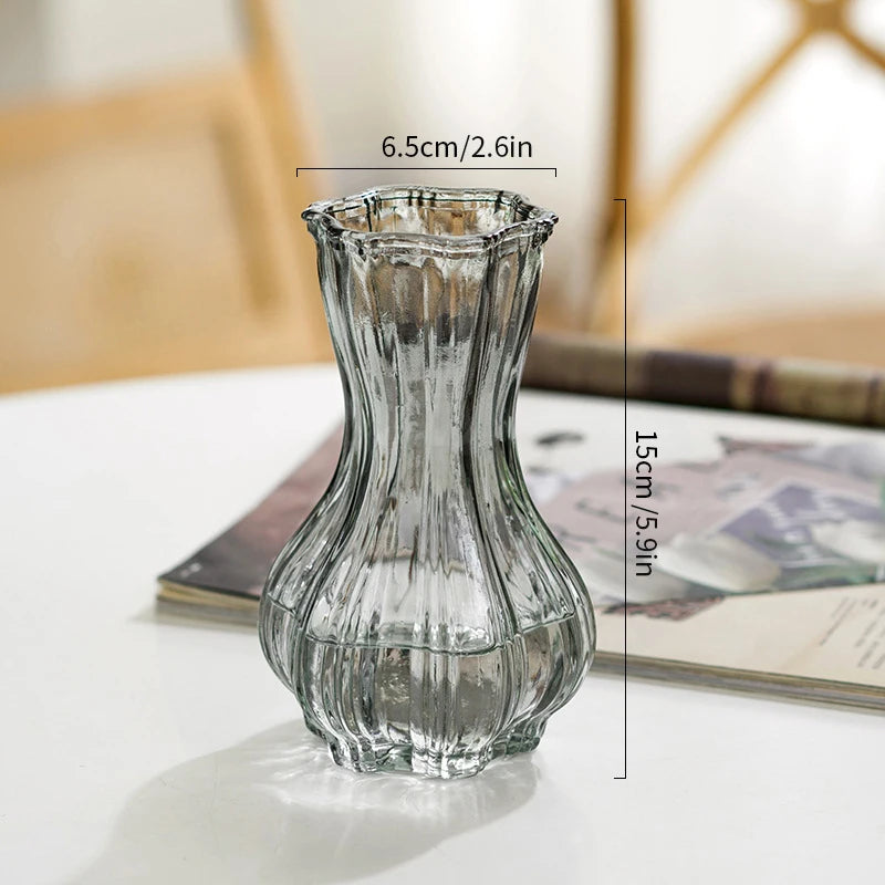 Creative Transparent Glass Flower Vase For Fresh Lily Rose Arrangements