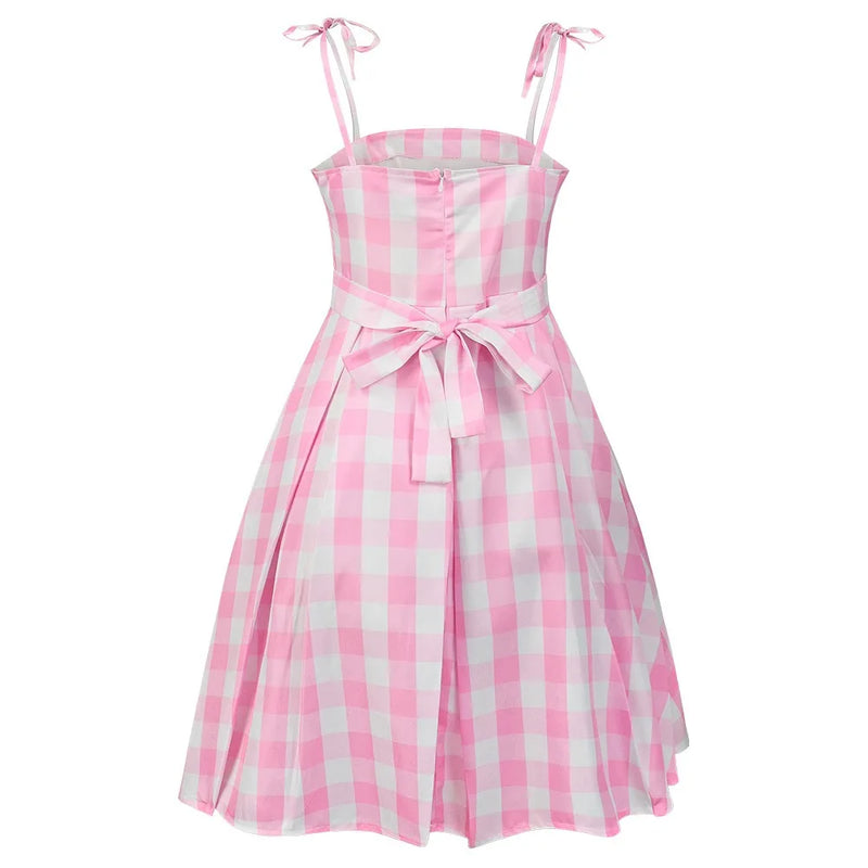 Barbie Cosplay Costume For Women Pink Dress Margot Robbie Style