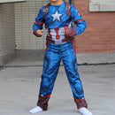 Captain America Kids Cosplay Costume Jumpsuit Mask Superhero Role Play