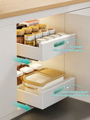 In-Cabinet Pulley Drawer Organizer Kitchen Shelf Spice Storage Box