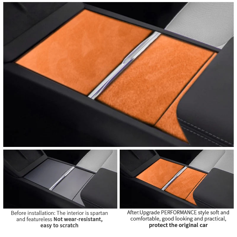 Alcantara Tesla Model 3 Center Console Trim Panel Frame Sticker