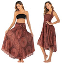 Boho Maxi Skirt Women Vintage Two Way Wear Beach Dress Skirt