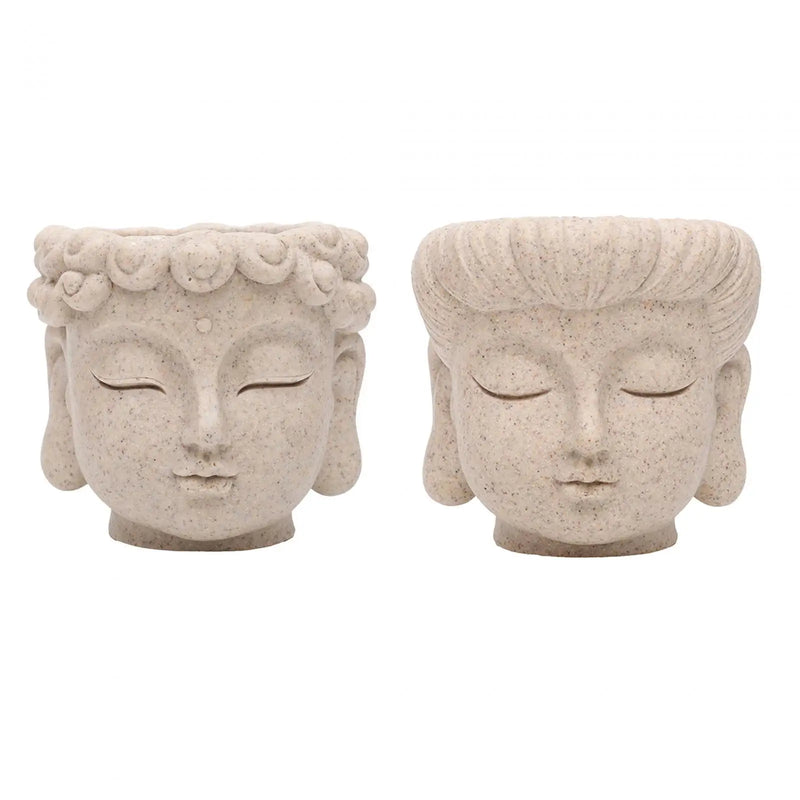 Buddha Head Flower Pot Planter Vase For Home Office Decor