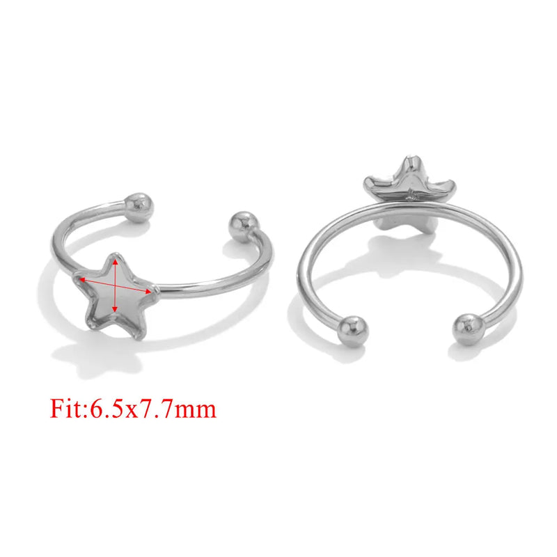 10pcs Adjustable Stainless Steel Ring Settings Blank Base For Jewelry