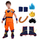 Goku Cosplay Costume Full Set Vest Belt Wristbands For Kids Adults