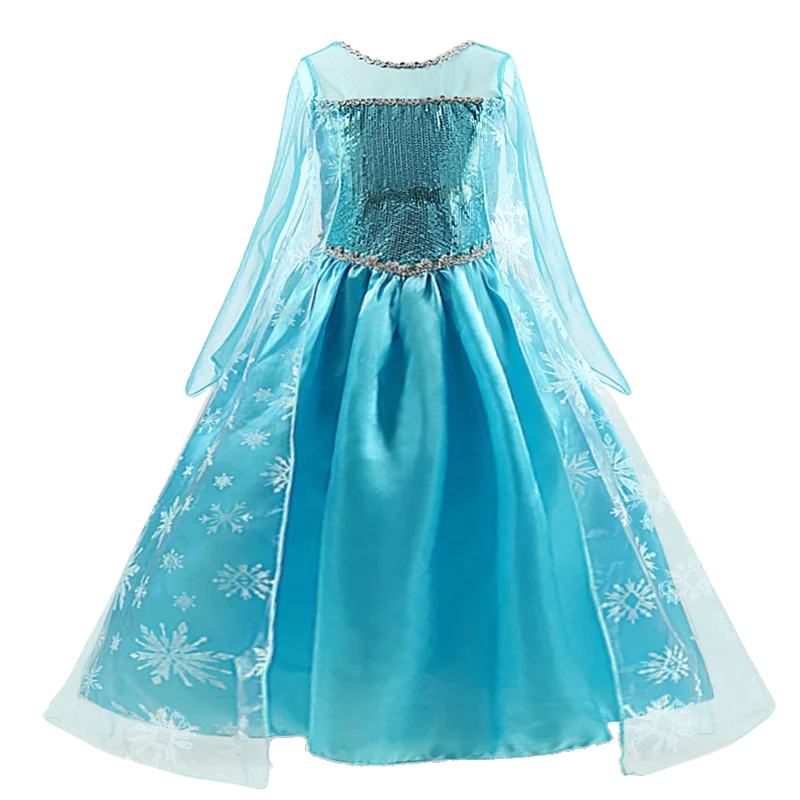 Girls Elsa Costume Frozen Princess Dress Snow Queen Party Gown