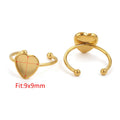 10pcs Adjustable Stainless Steel Ring Settings Blank Base For Jewelry