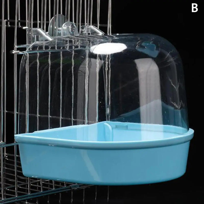 Clear Hanging Bird Bath For Parakeet Canary Budgerigar Cockatiel