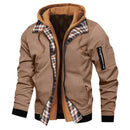 Men's Hooded Jacket Cotton Padded Windbreaker Slim Fit Coat