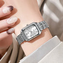 Stainless Steel Strap Watch Women Simple Square Quartz Wristwatch