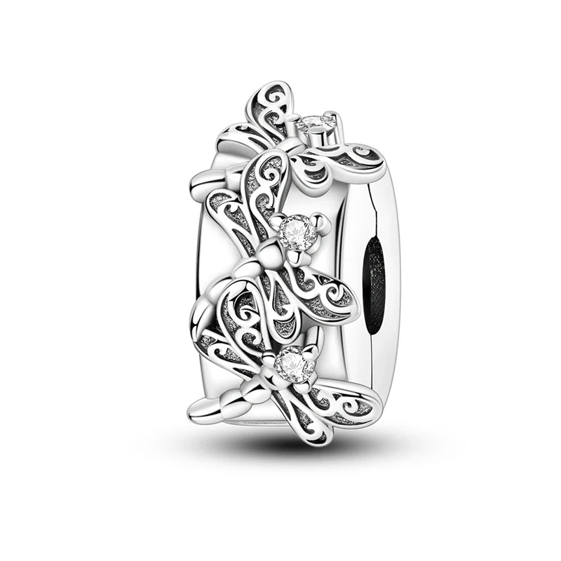 925 Silver Charm Pendant Animal Firefly Butterfly Dragonfly Beads