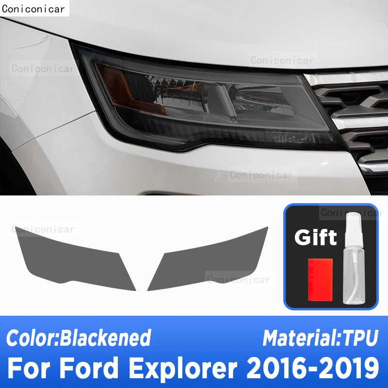 Ford Explorer Headlight Tint Cover TPU Protective Film Sticker