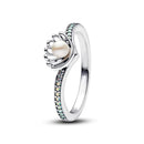 Pink Bow Heart Ring Sparkling Double Heart Design For Women