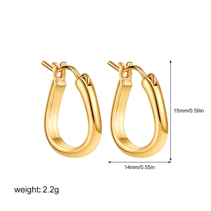 Twisted Circle Hoop Earrings Gold Plated Double Geometric Mini Hoops