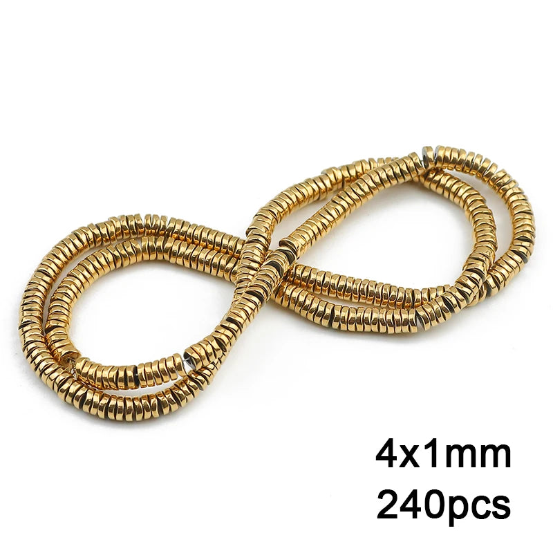 Gold Plated Hematite Beads Star Heart Shapes Loose Jewelry Beads