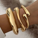 DIEZI Vintage Metal Cuff Bangles Set Gold Silver Geometric Styles