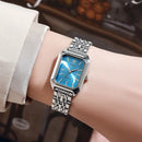 Stainless Steel Strap Watch Women Simple Square Quartz Wristwatch