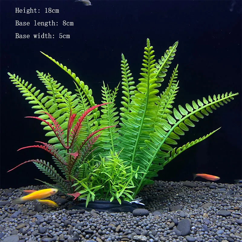 Artificial Aquarium Plants Green Plastic Underwater Fish Tank Decor
