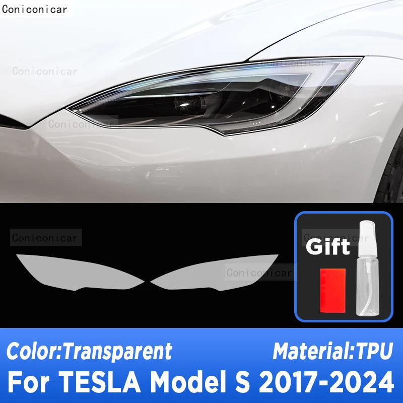 Tesla Model S Headlight Protective Film Transparent TPU Scratch Resistant