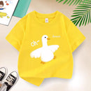 Baby Graphic Print T-shirt For Girls Purple Yellow Cotton Summer Tee